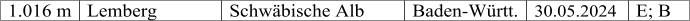 1.016 m Lemberg Schwbische Alb Baden-Wrtt. 30.05.2024 E; B